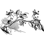 Illustration vectorielle de bugs de l'arbre
